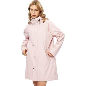 💫 Women Pink Long Rain Coats Waterproof Hooded Outdoor Windbreaker Jackets
